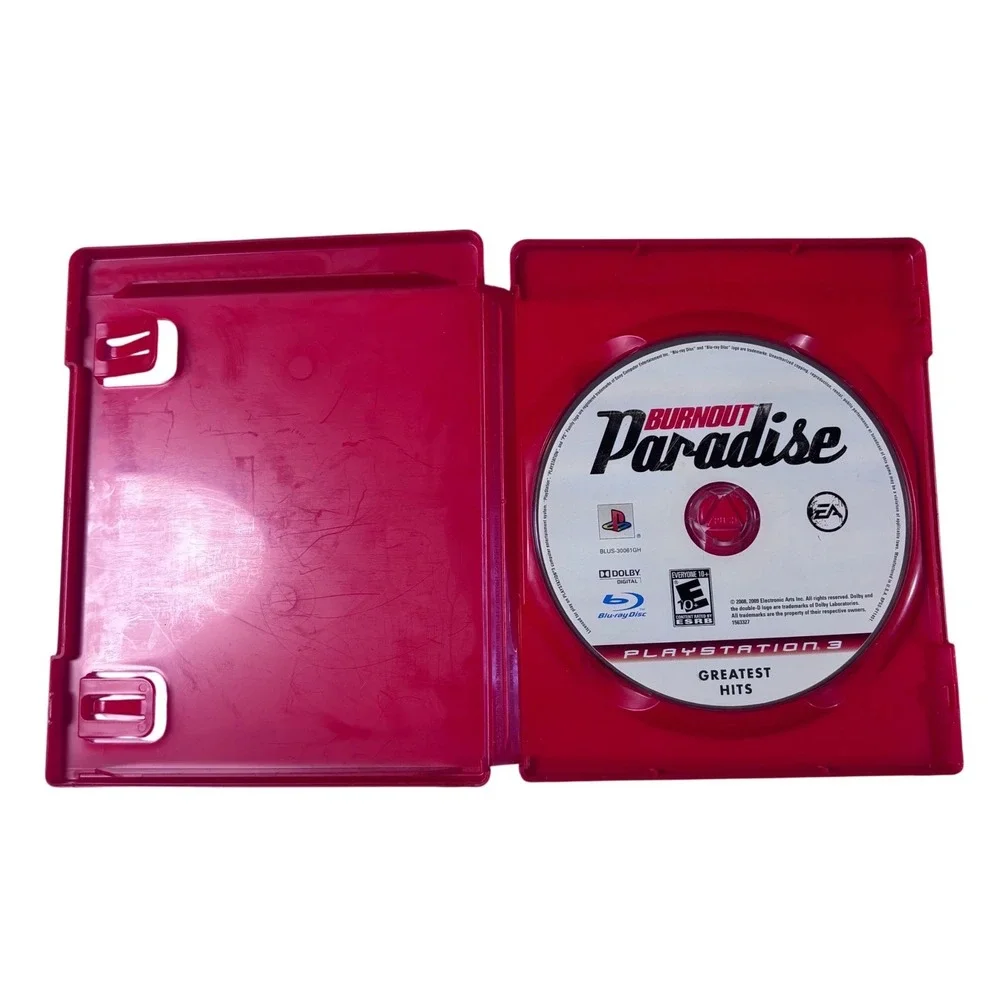 Burnout Paradise Sony PlayStation 3 PS3 Greatest Hits Racing Game Red Case